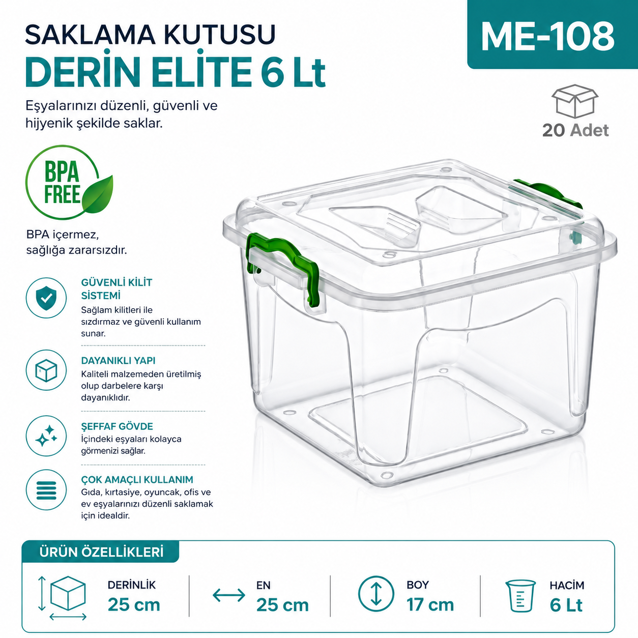 Saklama Kutusu Derin Elite 6 LT (2650)