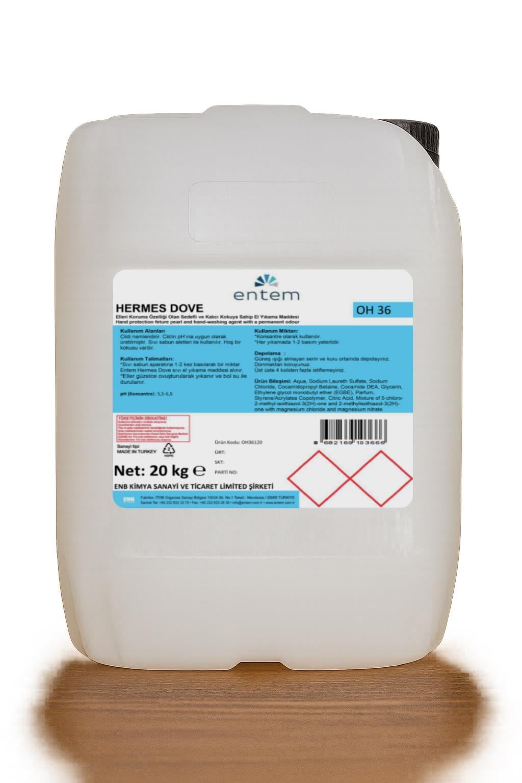 Entem Hermes Dove Beyaz Sedefli Sıvı Sabun 20 Lt