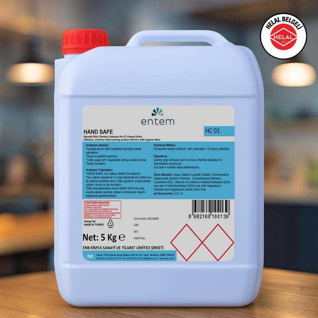 HAND SAFE – Hijyenik Etkili Renksiz ve Kokusuz Sıvı El Yıkama Ürünü 5 lt I Temizlik Kimyasalları I Beyond HijyenEntemHAND SAFE – Hijyenik Etkili Renksiz ve Kokusuz Sıvı Sabun 5 Lt