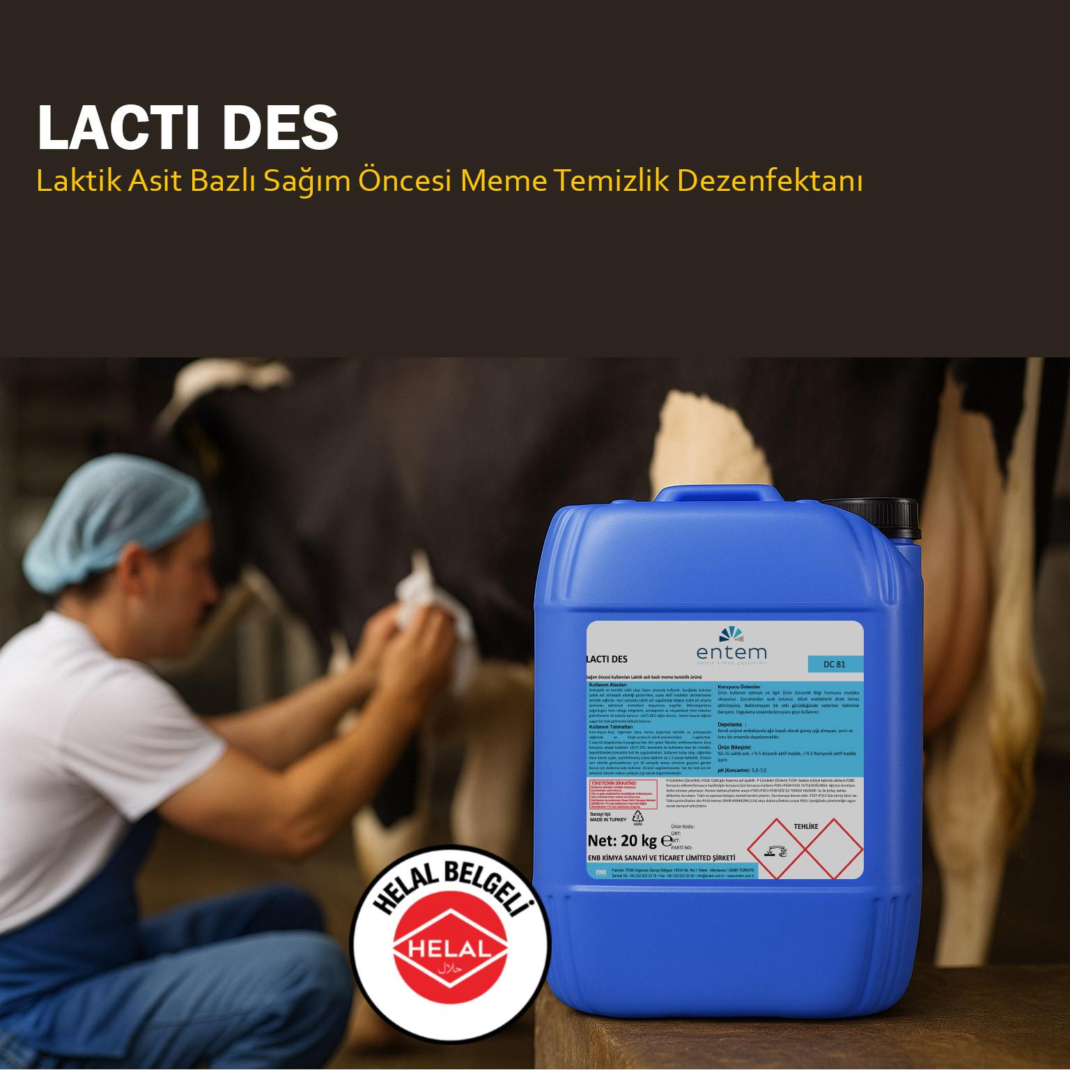 LACTI DES – Laktik Asit Bazlı Sağım Öncesi Meme Temizlik Ürünü