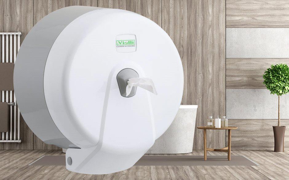 Vialli Mini İçten Çekmeli Tuvalet Kağıdı Dispenseri K3-T Beyaz