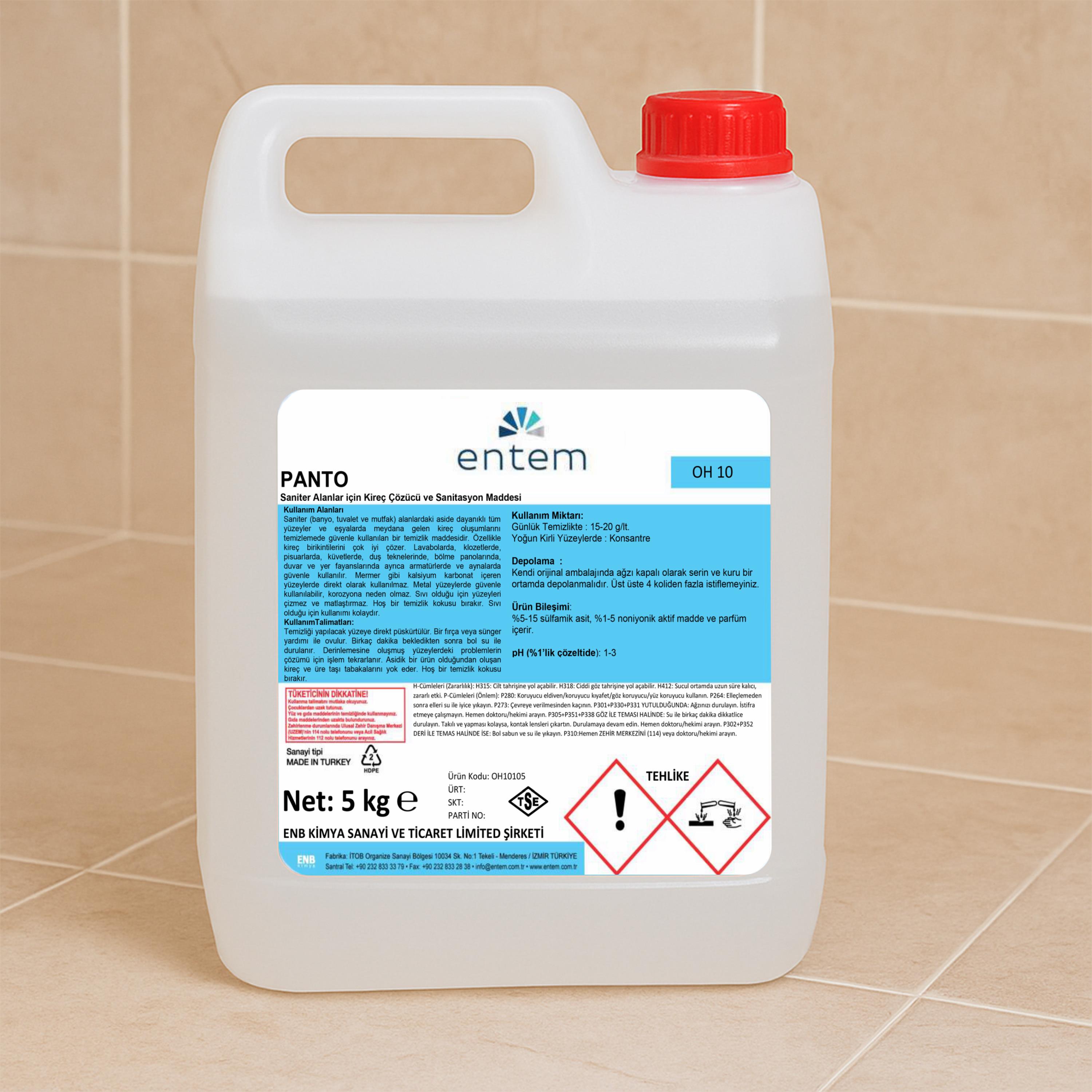 Entem Panto Extra Banyo Temizleyici ve Kireç Çözücü 5 Litre