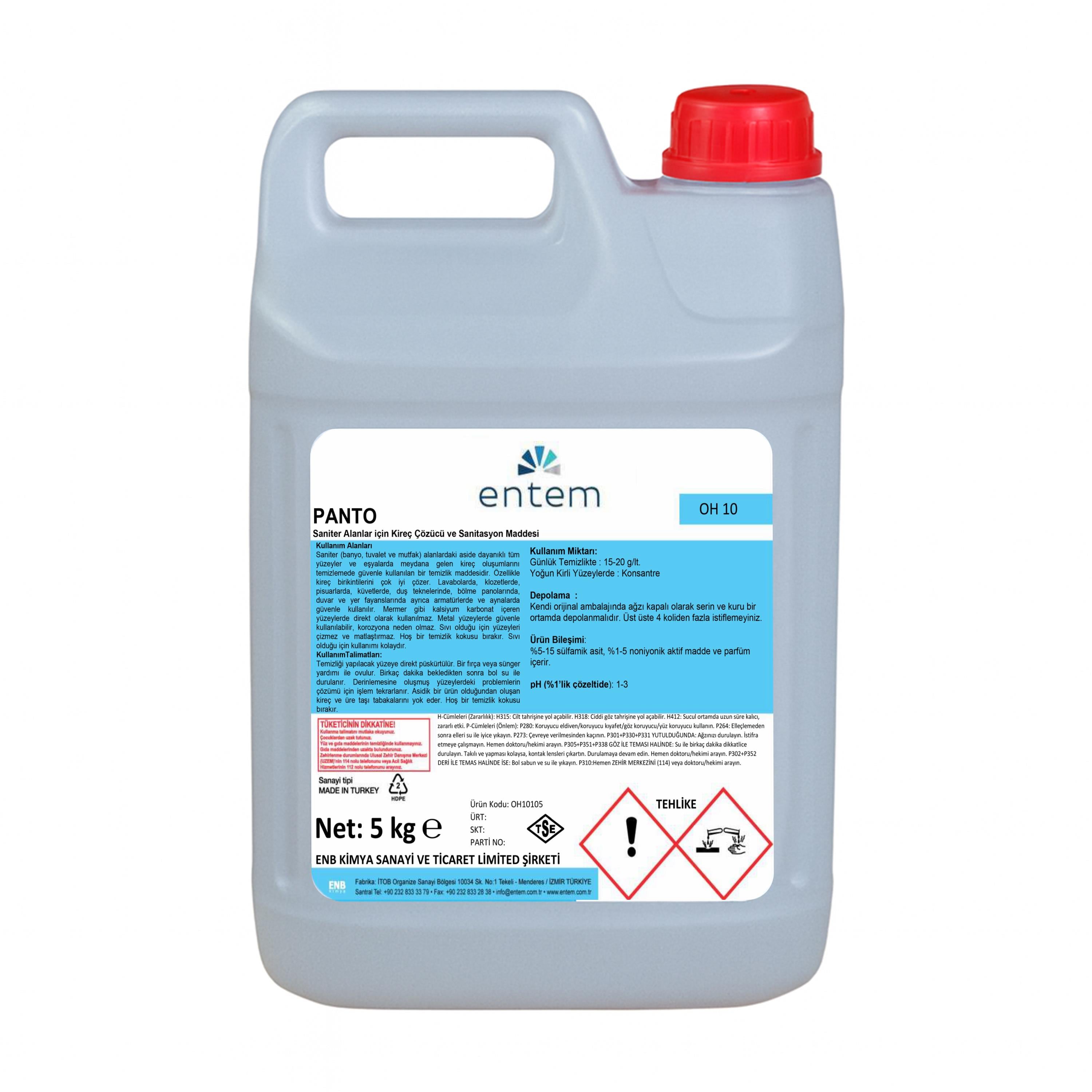 Entem Panto Extra Banyo Temizleyici ve Kireç Çözücü 5 Litre