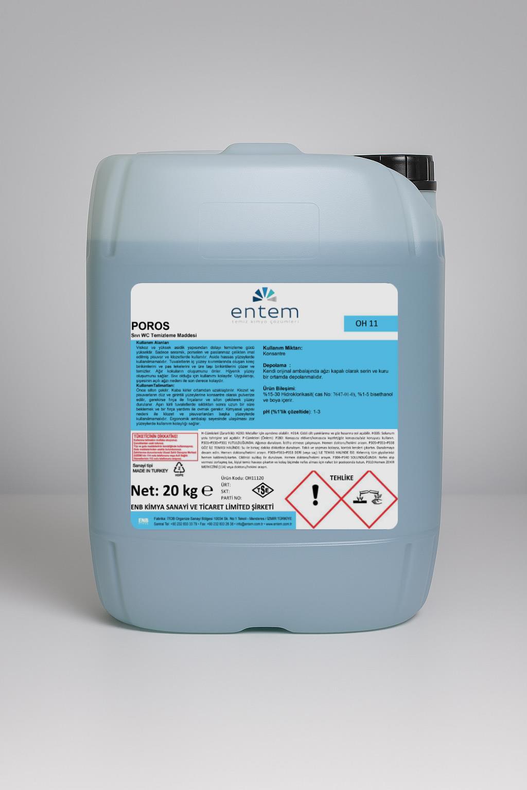 Entem Poros Wc Ağır Kirler Için Tuvalet Temizleyici 20 lt