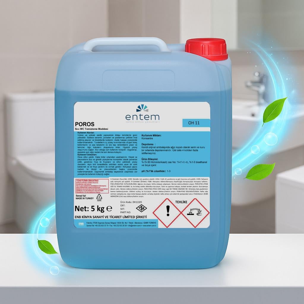 Entem Poros Wc Ağır Kirler Için Tuvalet Temizleyici 5 lt