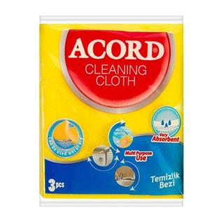 Acord 3 Adet Sarı Temizlik Bezi 35 x 38 cm Genel Mutfak Temizlik Bezi