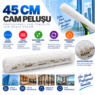 Pulex Abrasiv Cam Peluşu 45 cm – Kazıyıcılı Yedek Cam Pelüşü