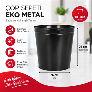 Çöp Sepeti Düz Metal (Arı) (1418)