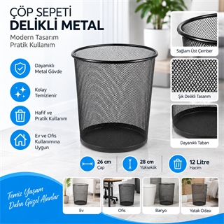 Çöp Sepeti Delikli File Metal (Arı) (1450)
