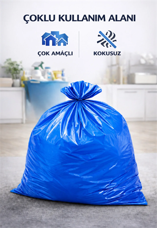 Mispak Mavi Jumbo Çöp Poşeti 80*110 400 gr 10lu Rulo