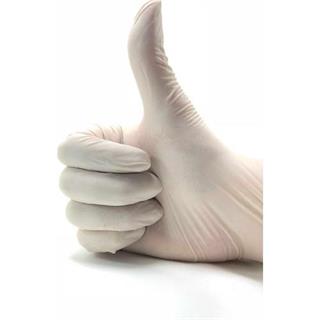 Dolphin Pudralı Latex Beyaz Eldiven Large 100Lü