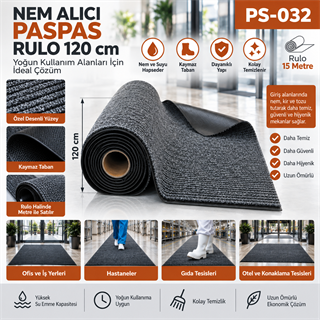 Nem Alıcı Paspas Rulo 120 cm (En)