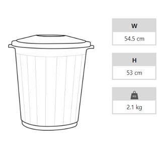 Aform Herkül Çöp Kovası Kapaklı CK-70 101 70 Lt 