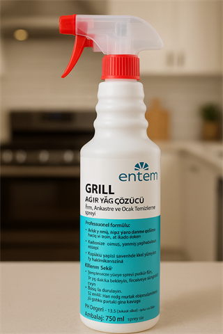 Entem Grill Ağır Yağ Çözücü Fırın, Ankastre, Ocak Temizleme Spreyi 750 ml