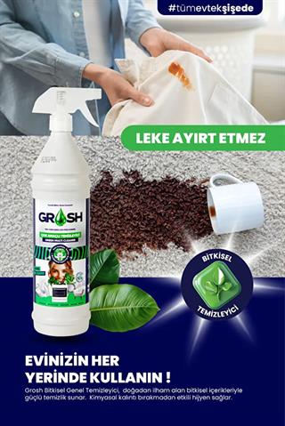 Grosh Vegan Çok Amaçlı Ultra Güçlü Leke Çıkarıcı Sprey (Büyük Boy)