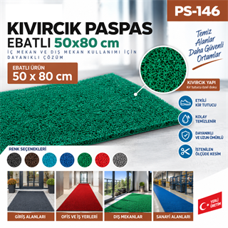 Kıvırcık Paspas Ebatlı 50 x 80 cm