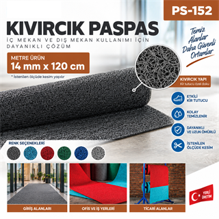 Kıvırcık Paspas 14 mm 120 cm Metre