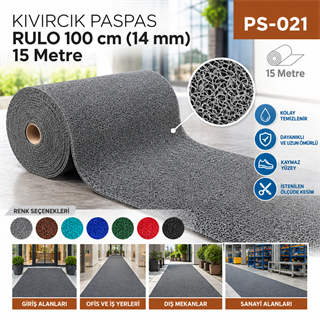 Kıvırcık Paspas Rulo 14 mm 100 cm (15 mt)