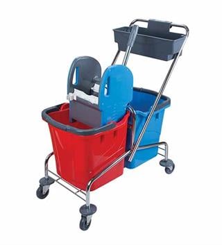 Krom Çift Kovalı Temizlik Arabası CK753