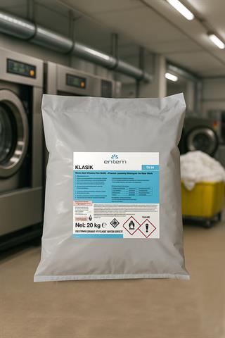 Entem Klasik Ekonomik Endüstriyel Çamaşır Makineleri için Ağartıcılı Ana Yıkama Deterjanı 20 Kg