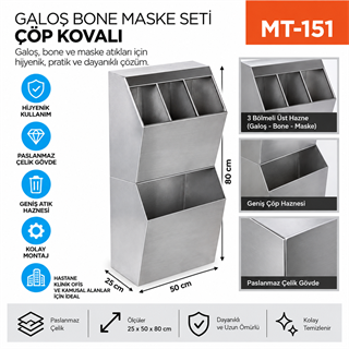 Galoş Bone Maske Seti Çöp Kovalı (7426)(3366)