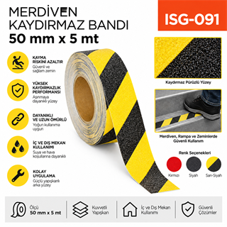 Merdiven Kaydırmaz Bandı 50 mm*5 mt