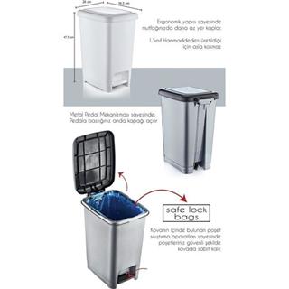 Şenyayla Slim Pedallı Çöp Kovası 10 Litre 4280