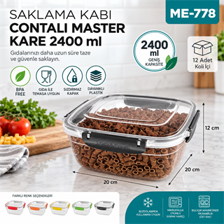 Saklama Kabı Contalı Master Kare 2400 ML(30805)