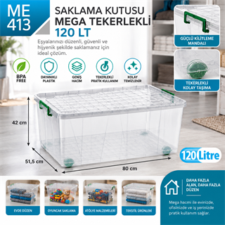 Saklama Kutusu Mega Tekerli 120 LT (2626)