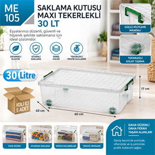Saklama Kutusu Maxi Tekerli 30 LT(2623)