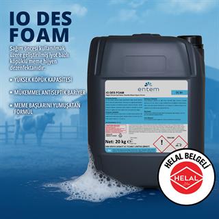 IO DES FOAM – İyot Bazlı Sağım Öncesi Köpüklü Meme Hijyeni Daldırma Konsantratı 20 Lt