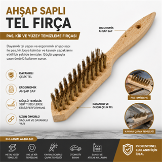 Ahşap Saplı Tel Fırça 6 Numara