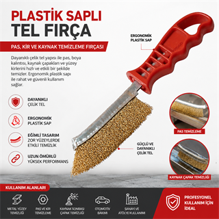 Tel Fırça Plastik Saplı