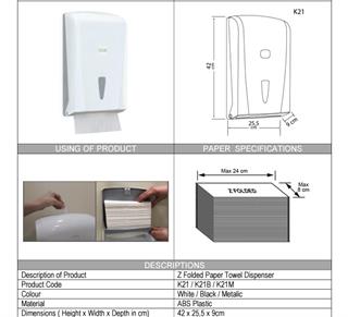Vialli 400lü Z Katlamalı Kağıt Havlu Dispenseri (Aparatı) K21