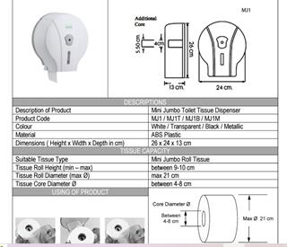 Vialli Siyah Mini Jumbo Tuvalet Kağıdı Dispenseri Siyah