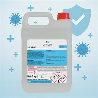 Entem POLAR QAC Bazlı Renksiz Kokusuz Yüzey Temizleyici Dezenfektan 5 lt