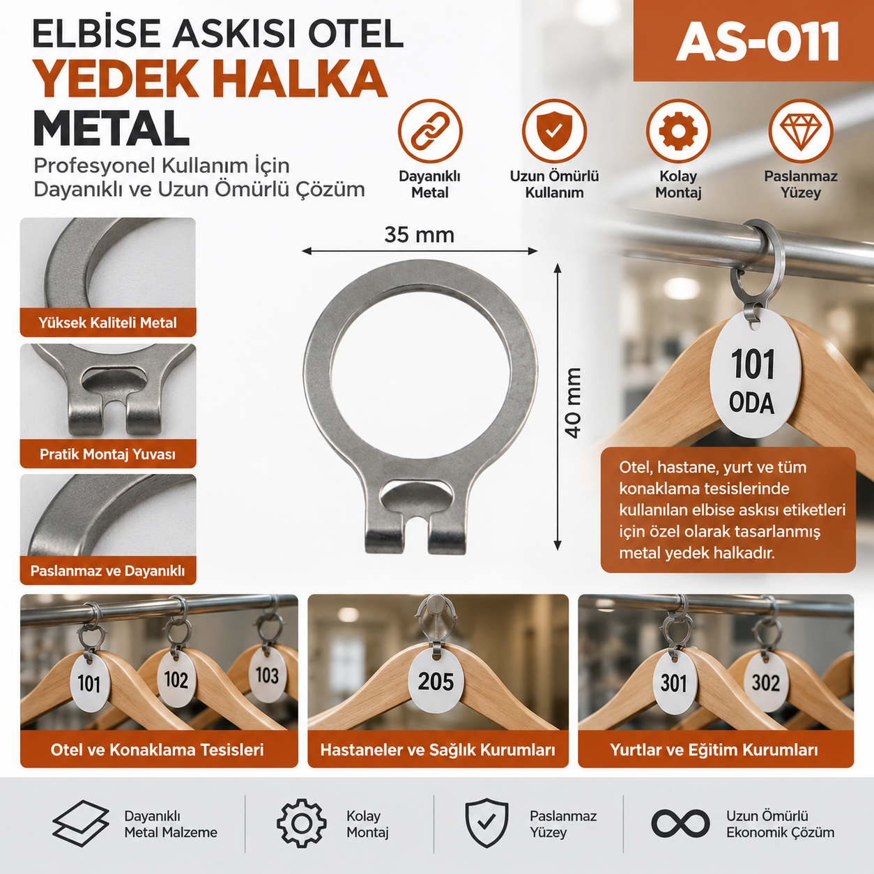 Elbise Askısı Otel Yedek Halka Metal | Beyond HijyenBeyond HijyenElbise Askısı Otel Yedek Halka Metal
