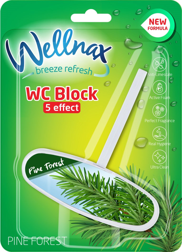 Wellnax WC Blok Okyanus 50 g | Klozet Temizleyici I Temizlik Kimyasalları I Banyo - Tuvalet Kokuları | Beyond HijyenWellnaxWellnax Desenli WC Blok Çam 50 g – Klozet Temizleyici ve Ferahlatıcı