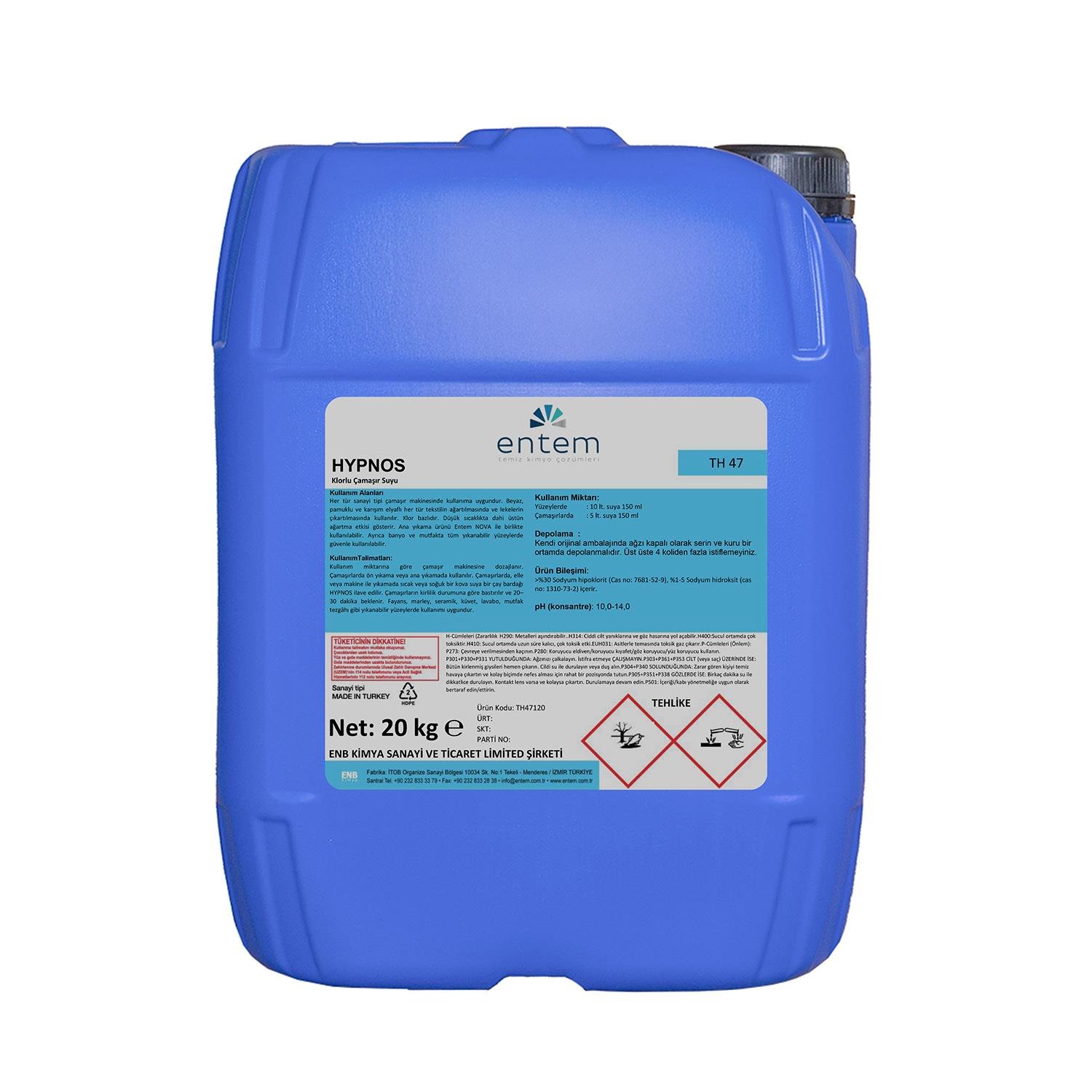 Entem Hypnos - Parfümlü Normal Çamaşır Suyu 20 LT. I Temizlik Kimyasalları I Beyond HijyenEntemEntem Hypnos - Parfümlü Normal Çamaşır Suyu 20 LT
