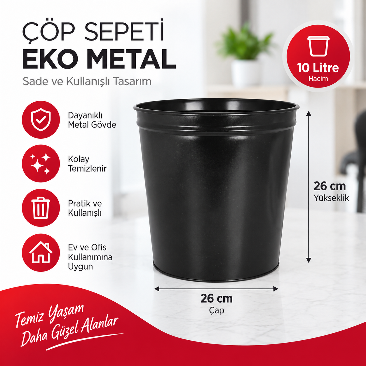 Çöp Sepeti Düz Metal (Arı) (1418) | Beyond HijyenBeyond HijyenÇöp Sepeti Düz Metal (Arı) (1418)