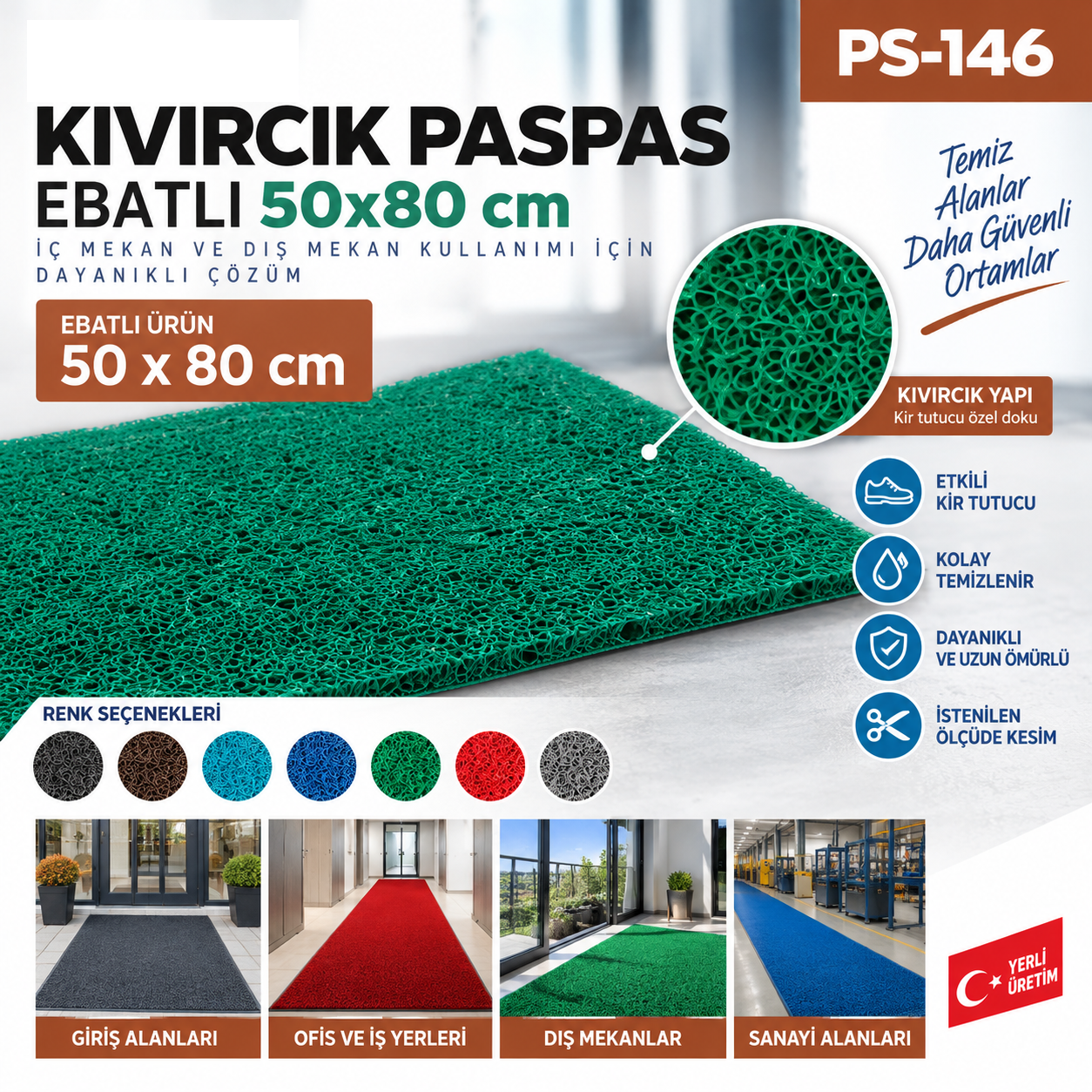 Kıvırcık Paspas Ebatlı 50 x 80 cm | Beyond HijyenBeyond HijyenKıvırcık Paspas Ebatlı 50 x 80 cm