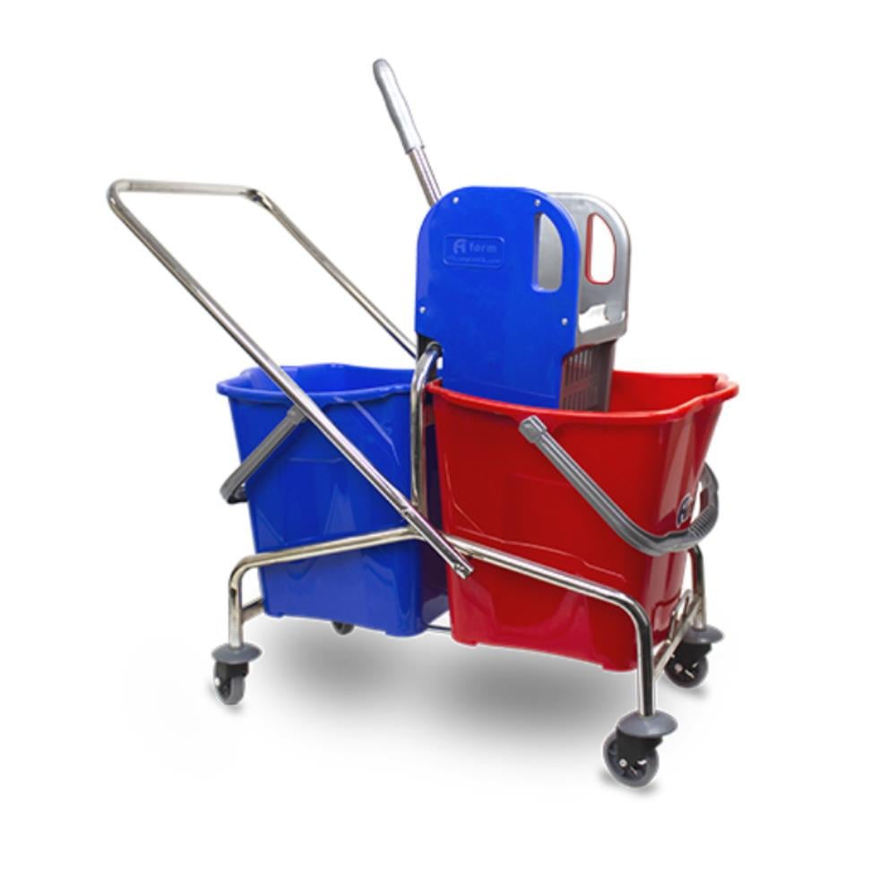 Krom Çift Kovalı Temizlik Arabası MPA101