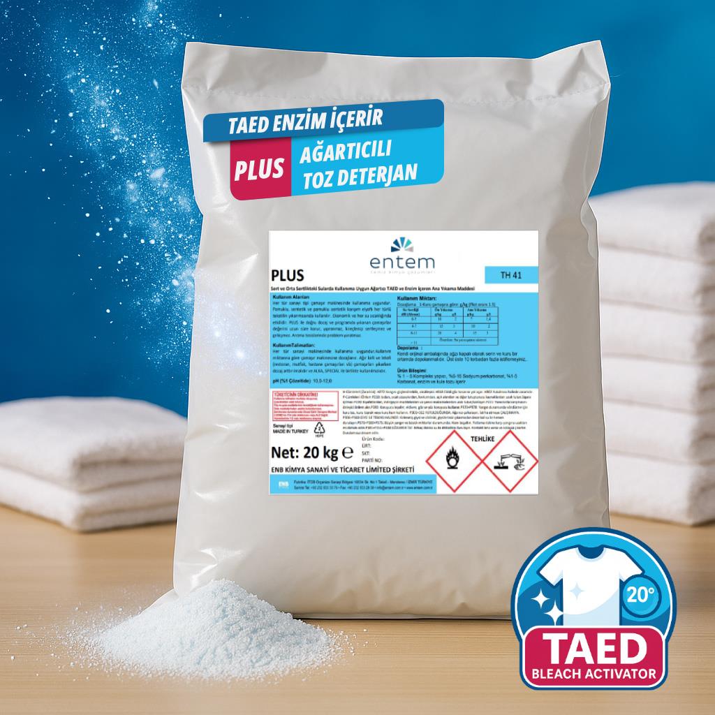 Entem Plus Ağartıcı içeren Endüstriyel Çamaşır Makineleri için Toz Ana Yıkama Deterjanı 20 Kg | Beyond Hijyen | Temizlik Kimyasalları | Laundry DeterjanlarıEntemEntem Plus Endüstriyel Çamaşır Makineleri için Ağartıcılı Ana Yıkama Deterjanı 20 Kg