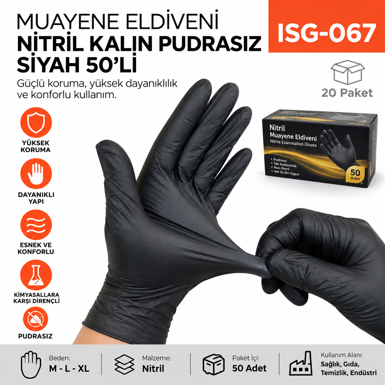 Muayene Eldiveni Nitril Kalın Siyah 50li | Beyond HijyenBeyond HijyenMuayene Eldiveni Nitril Kalın Siyah 50li