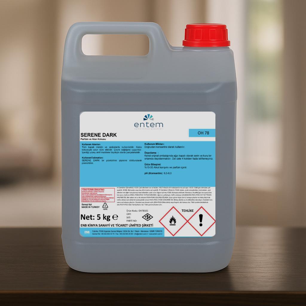 Entem Serene Dark Oda, Alan ve Çamaşır Parfümü 5 Lt. Kötü kokularda etkili alan kokusudur.  | Temizlik Kimyasalları I Beyond HijyenEntemEntem Serene Dark Premium Oda ve Çamaşır Parfümü 5 Lt