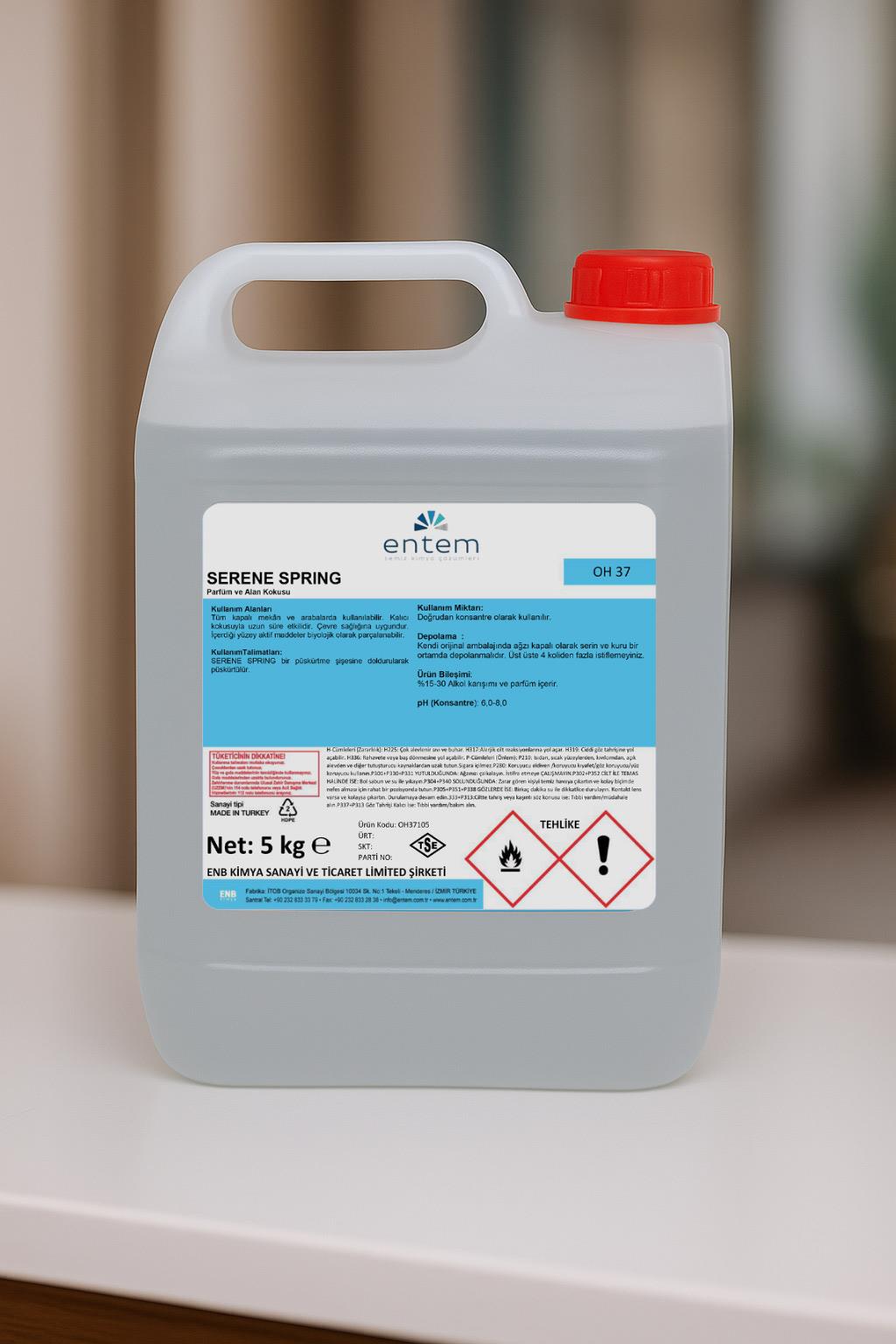 Entem Serene Spring Oda, Alan ve Çamaşır Parfümü 5 Lt. Kötü kokularda etkili alan kokusudur.  | Temizlik Kimyasalları I Beyond HijyenEntemEntem Serene Spring Oda ve Çamaşır Parfümü 5 Lt