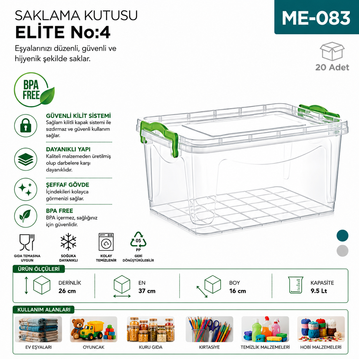Saklama Kutusu No:4 Elite 9,5 LT (2685) | Beyond HijyenBeyond HijyenSaklama Kutusu No:4 Elite 9,5 LT (2685)