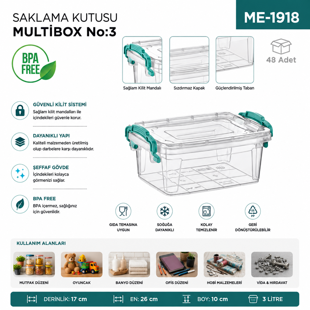 Saklama Kutusu M.Box No:3 (3 LT) (E-502) | Beyond HijyenBeyond HijyenSaklama Kutusu M.Box No:3 (3 LT) (E-502)