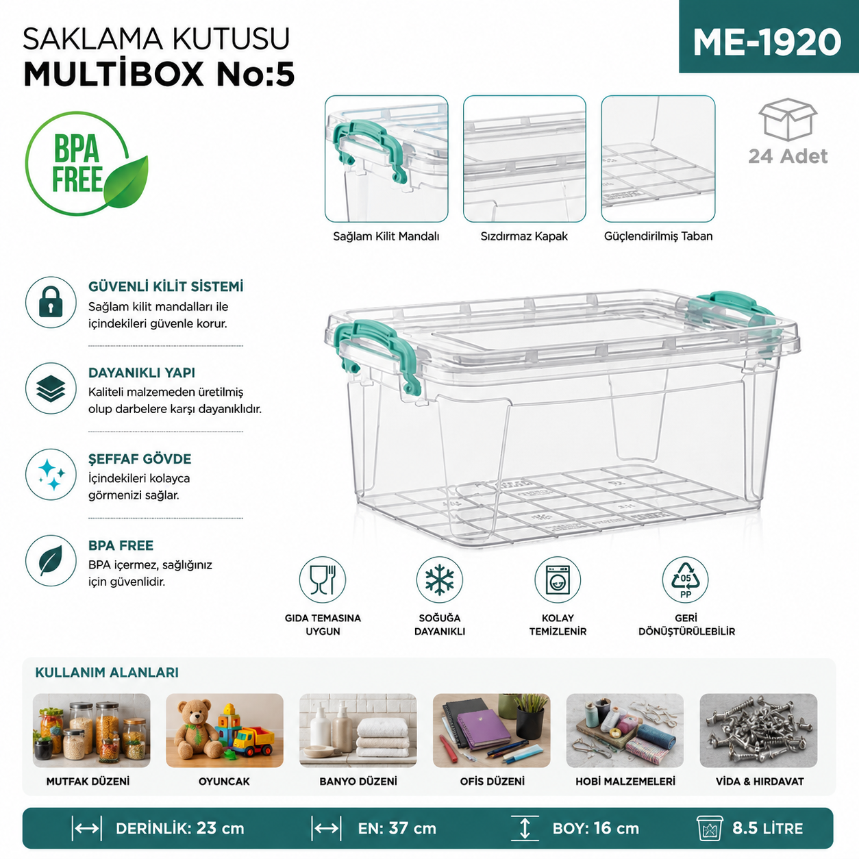 Saklama Kutusu M.Box No:5 (8.5 LT) (E-504) | Beyond HijyenBeyond HijyenSaklama Kutusu M.Box No:5 (8.5 LT) (E-504)