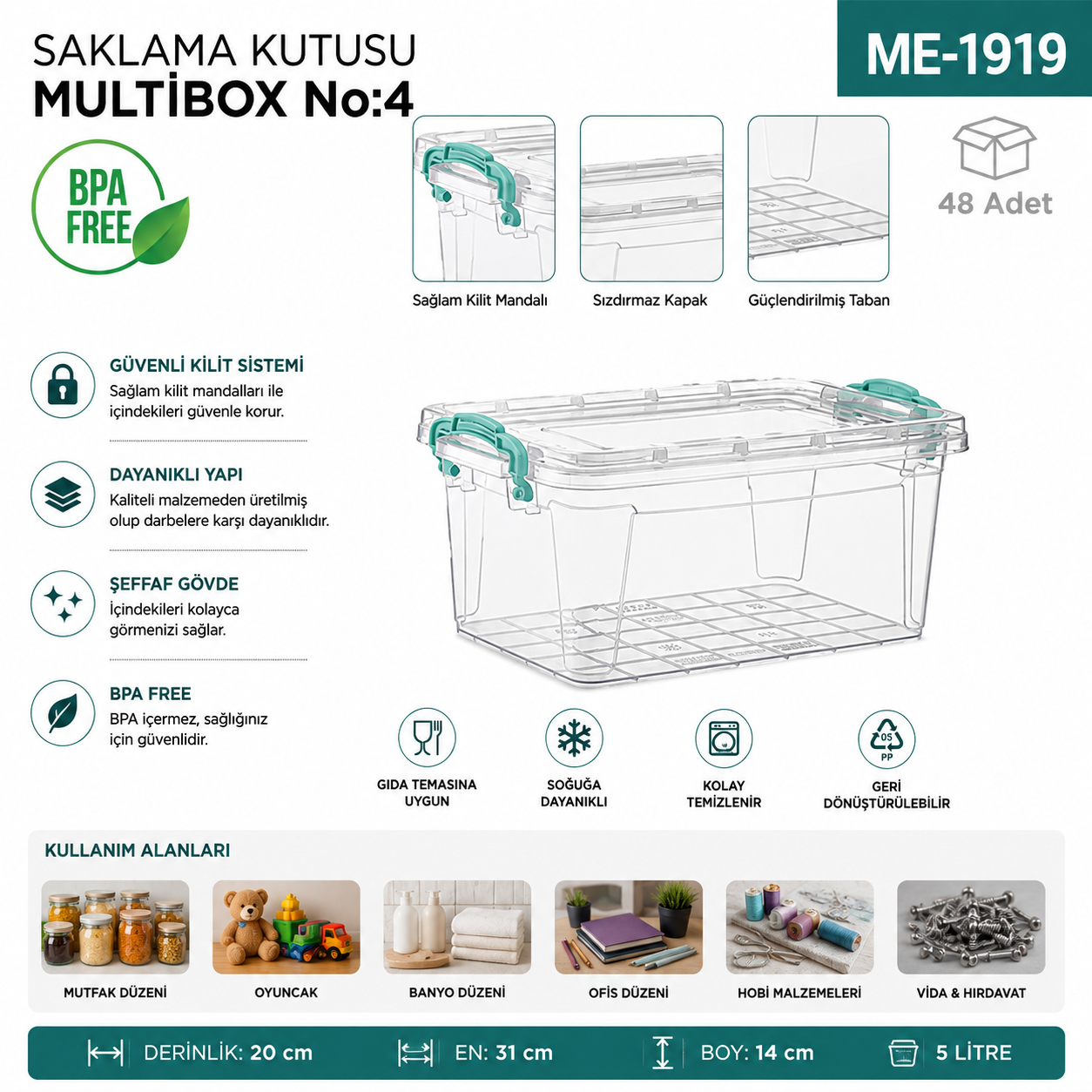 Saklama Kutusu M.Box No:4 (5 LT) (E-503) | Beyond HijyenBeyond HijyenSaklama Kutusu M.Box No:4 (5 LT) (E-503)